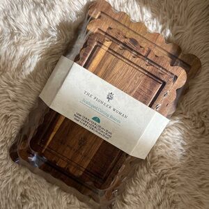Pioneer Woman Scalloped Cutting Boards Kitchen Board 3pc Set Acacia Wood NWT